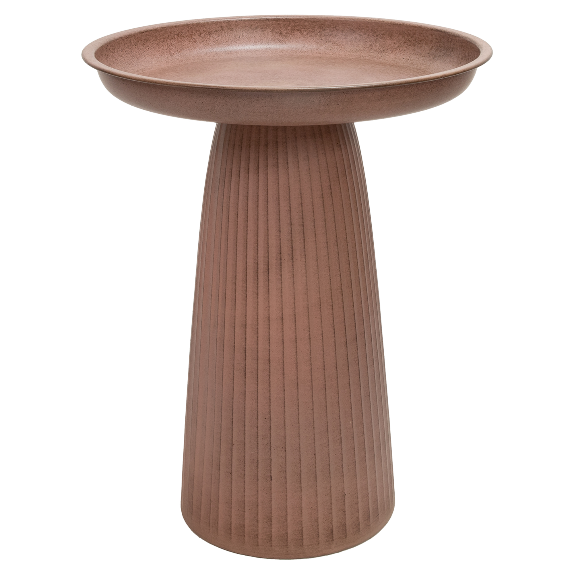Sunnydaze Decor Gleeful Garden Metal Outdoor Bird Bath — Matte Canyon Clay, UV-Protected, Rust-Resistant, Model# DRV-2051